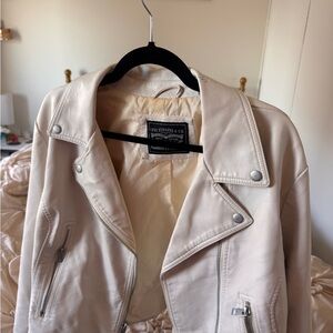Levi's Women's Cream Leather Moto Jacket